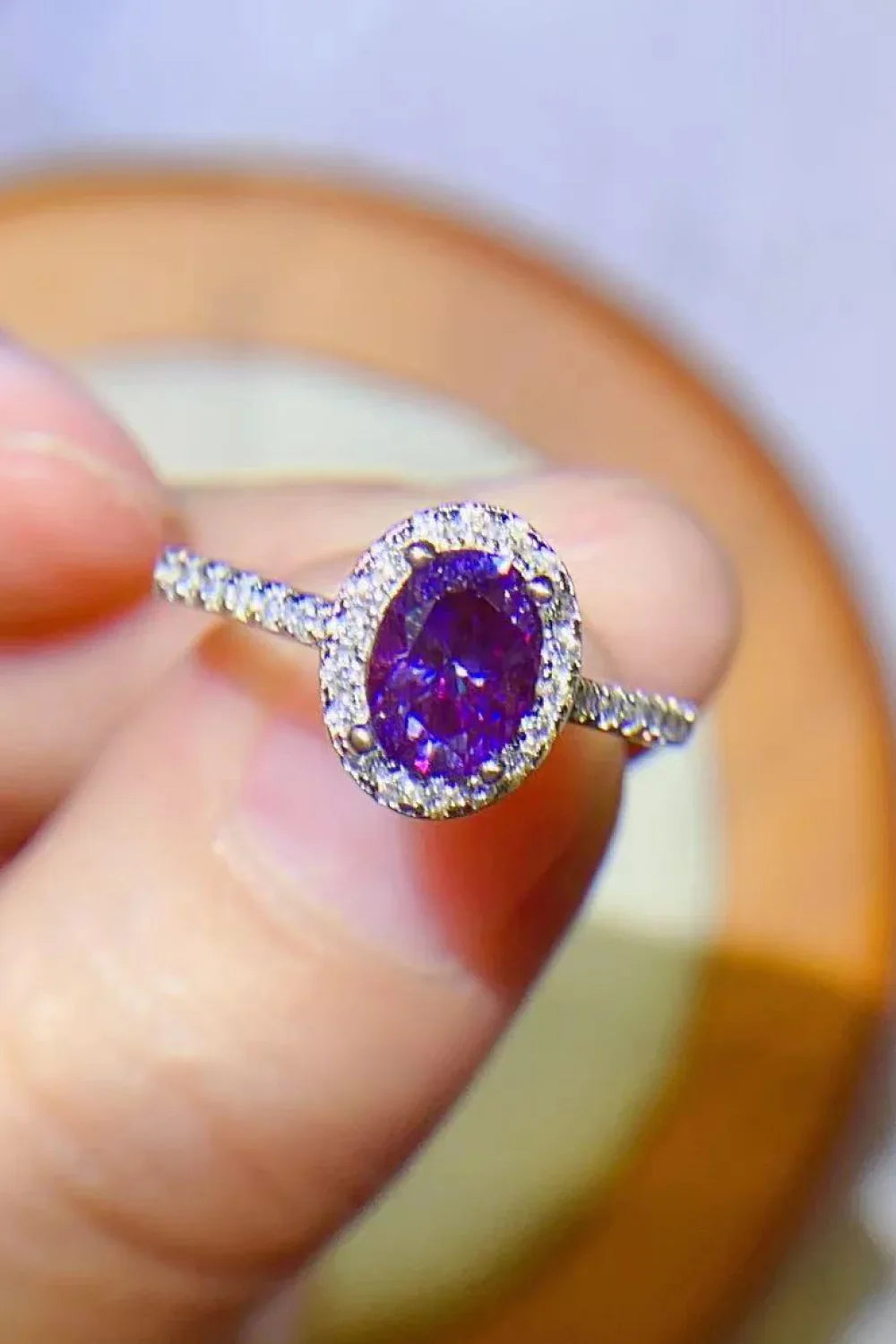 Sterling Silver 1 Carat Purple Moissanite Ring - Southern Shores Clothing