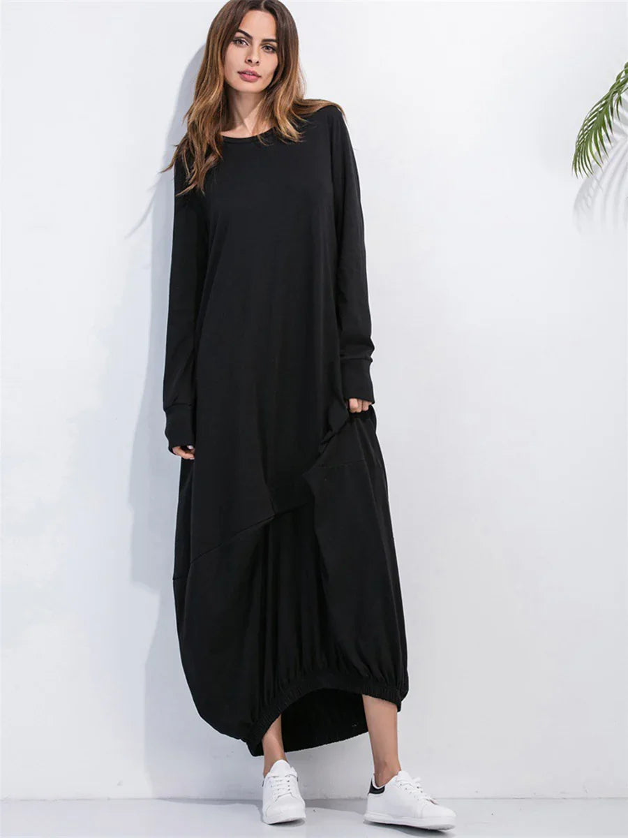 Casual Coastal Long Sleeve Maxi Sweatshirt Dress - Southern Shores Clothing
