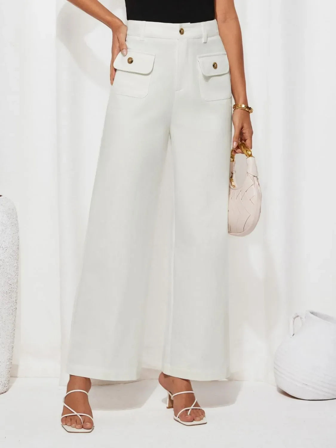 High Waist Wide Leg Relaxed Pants With Comfortable Fit - Southern Shores Clothing