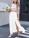 Flowy Ruffled Slit Maxi Skirt Plus Size Lightweight - Southern Shores Clothing