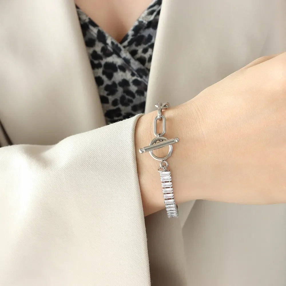 Zircon Titanium Steel Bracelet With Coastal Charm - Southern Shores Clothing