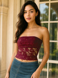 Lace Strapless Tube Top With Slight Stretch Feature - Southern Shores Clothing