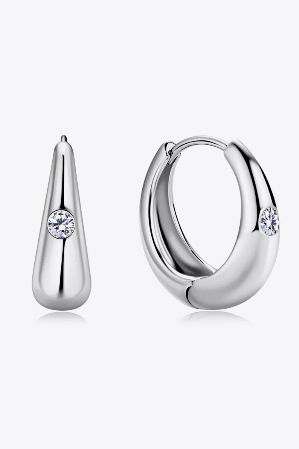 Platinum-Plated Moissanite Sterling Silver Earrings - Southern Shores Clothing