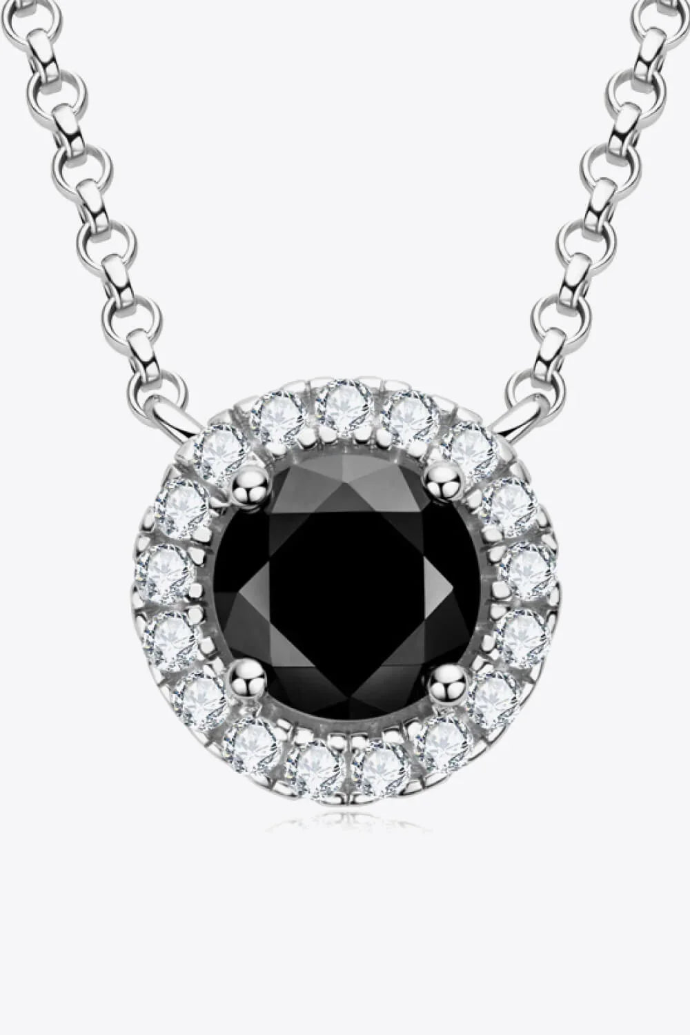 Two-Tone 1 Carat Moissanite Round Pendant Necklace - Southern Shores Clothing