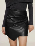 Stretch Knit Ruched Mini Skirt With Zipper - Southern Shores Clothing