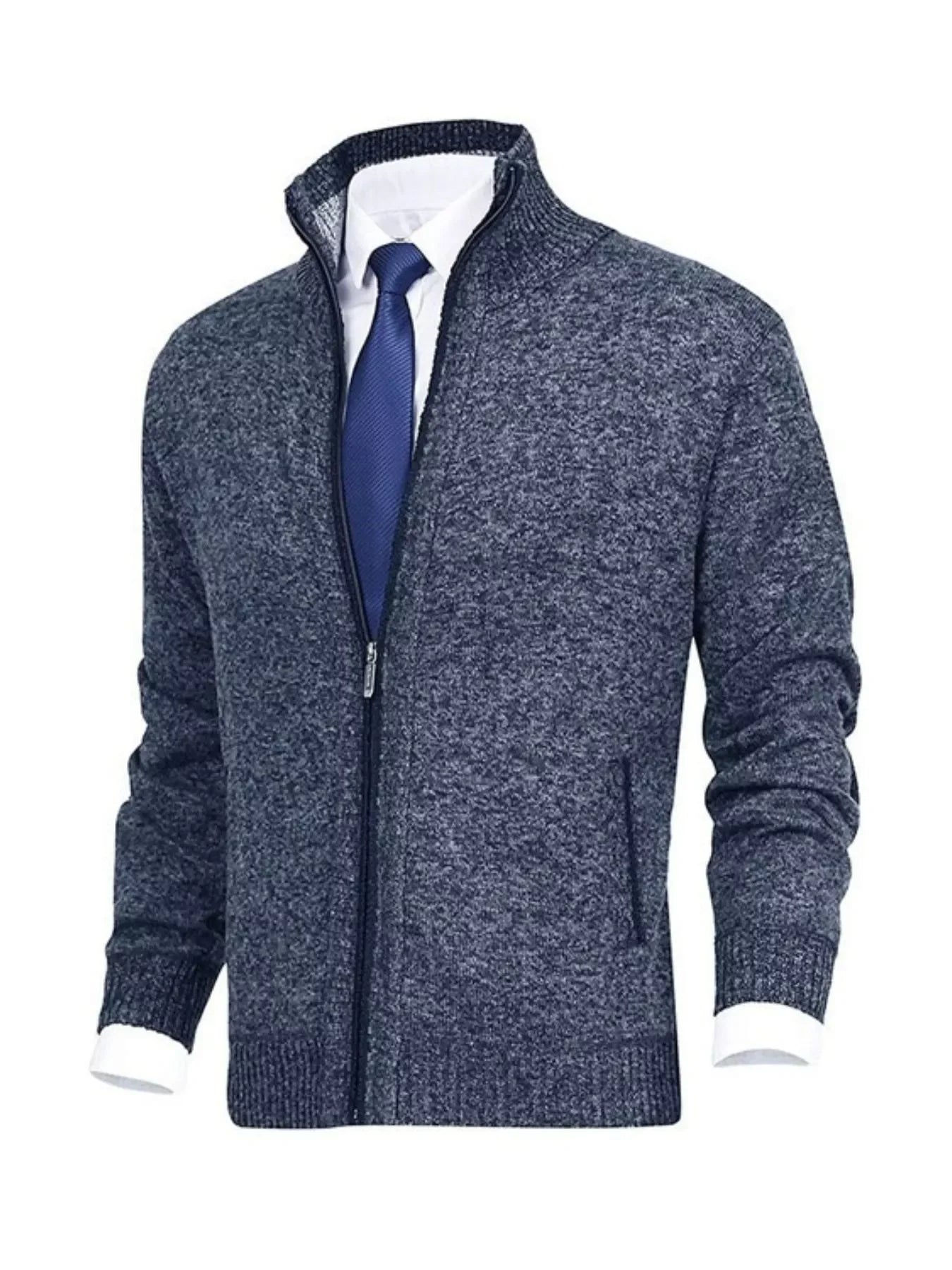 Plus Size Zip Up Ribbed Cardigan With Pockets - Southern Shores Clothing