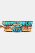 Adjustable Natural Stone Copper Bracelet With Turquoise Hues - Southern Shores Clothing