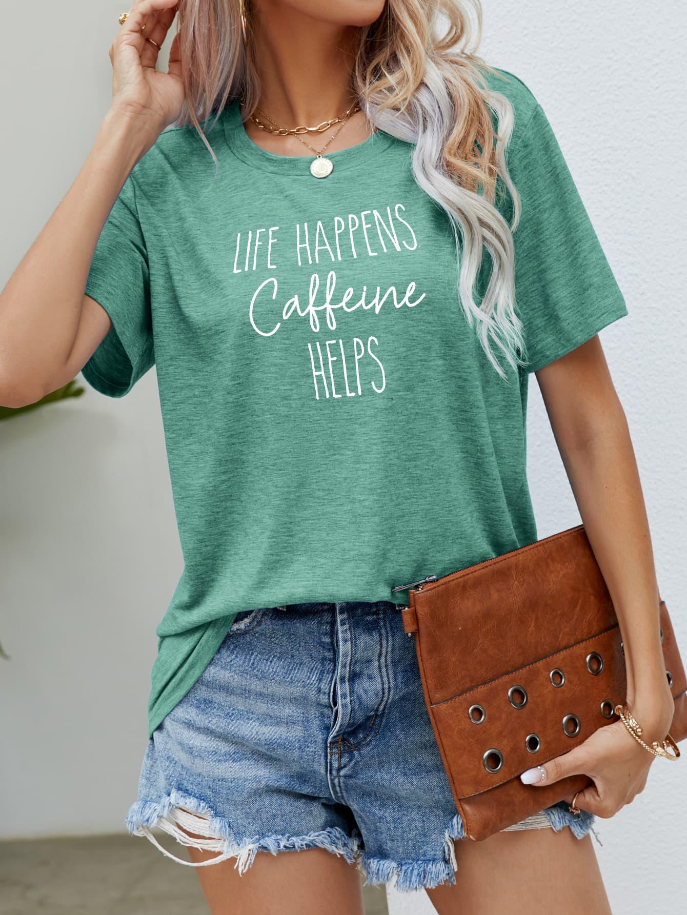 Slightly Stretchy Caffeine Graphic T-Shirt - Southern Shores Clothing