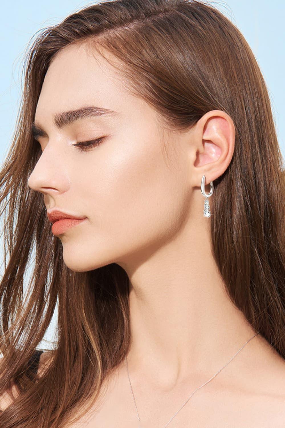 1.8 Carat Moissanite Sterling Silver Drop Earrings - Southern Shores Clothing