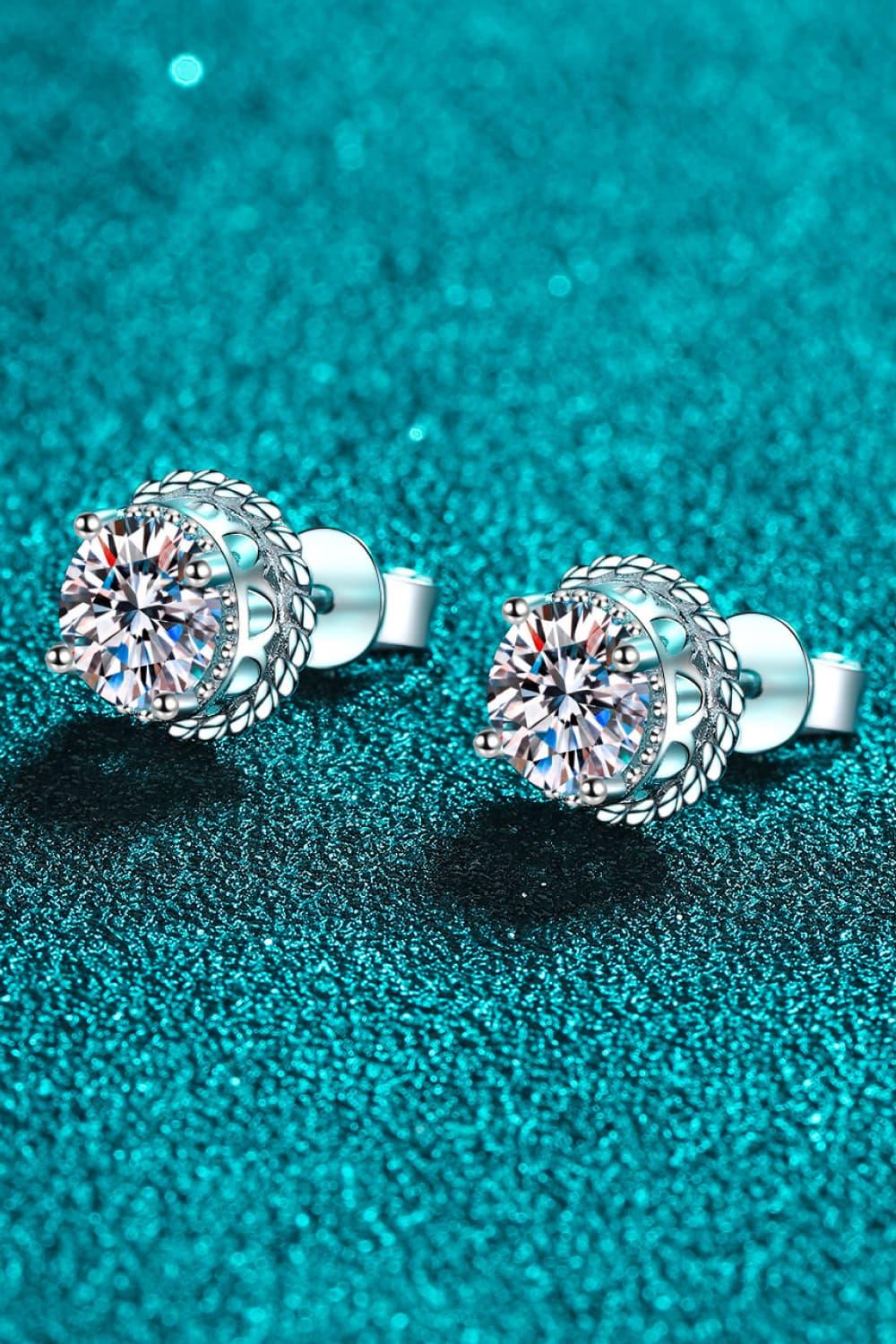 Minimalist 2 Carat Moissanite Sterling Silver Stud Earrings - Southern Shores Clothing