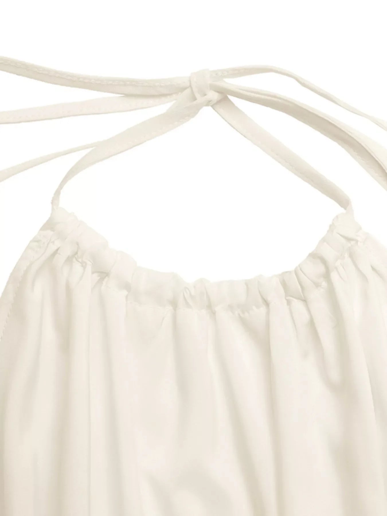 Elegant Halter Neck Cami Top With Shirred Waist For Warm Weather - Southern Shores Clothing