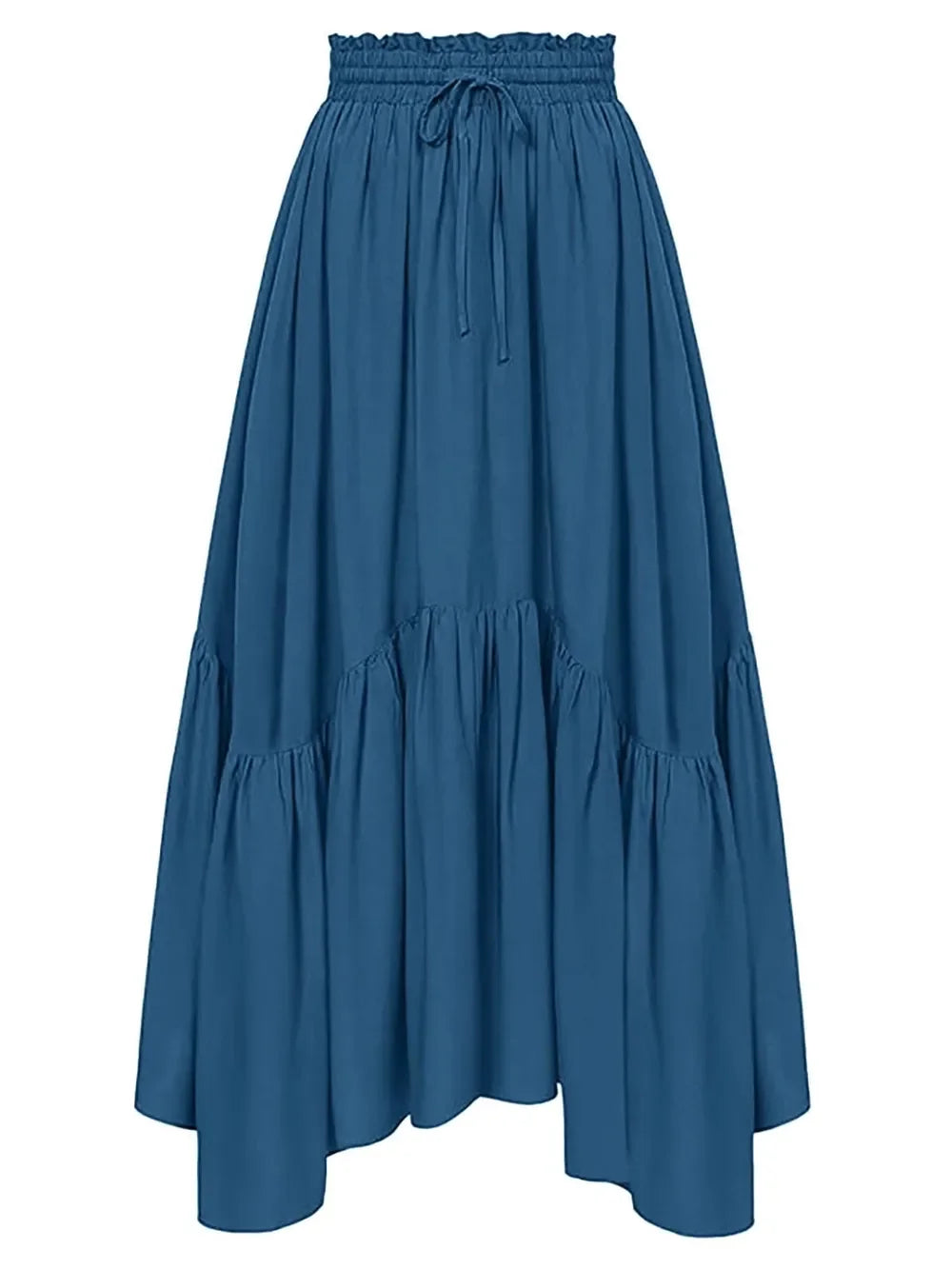 Smocked Waist Ruched Layered Skirt Flowing Silhouette - Southern Shores Clothing