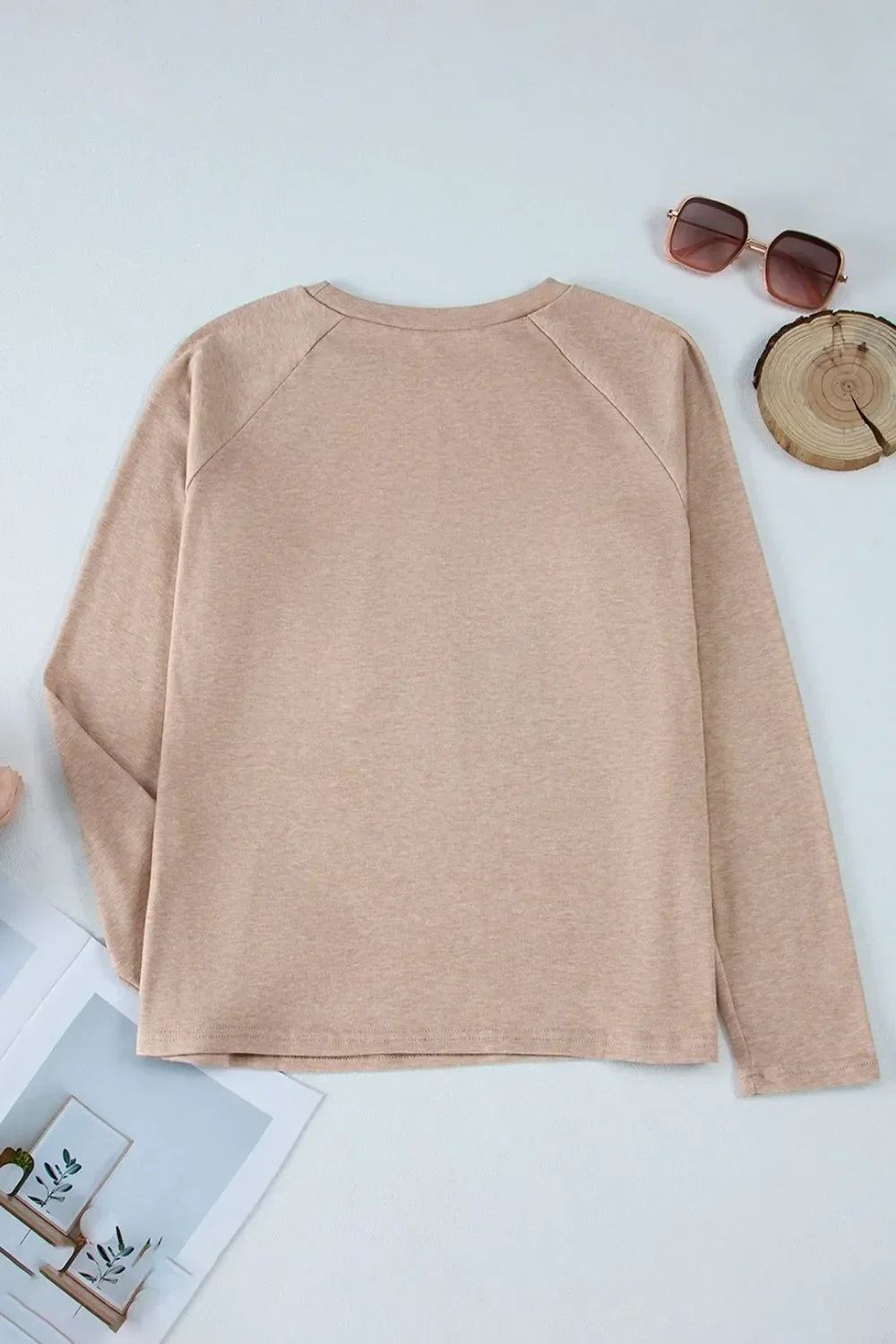 Texture Round Neck Long Sleeve T-Shirt - Southern Shores Clothing