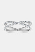 Moissanite Sterling Silver Crisscross Ring - Southern Shores Clothing