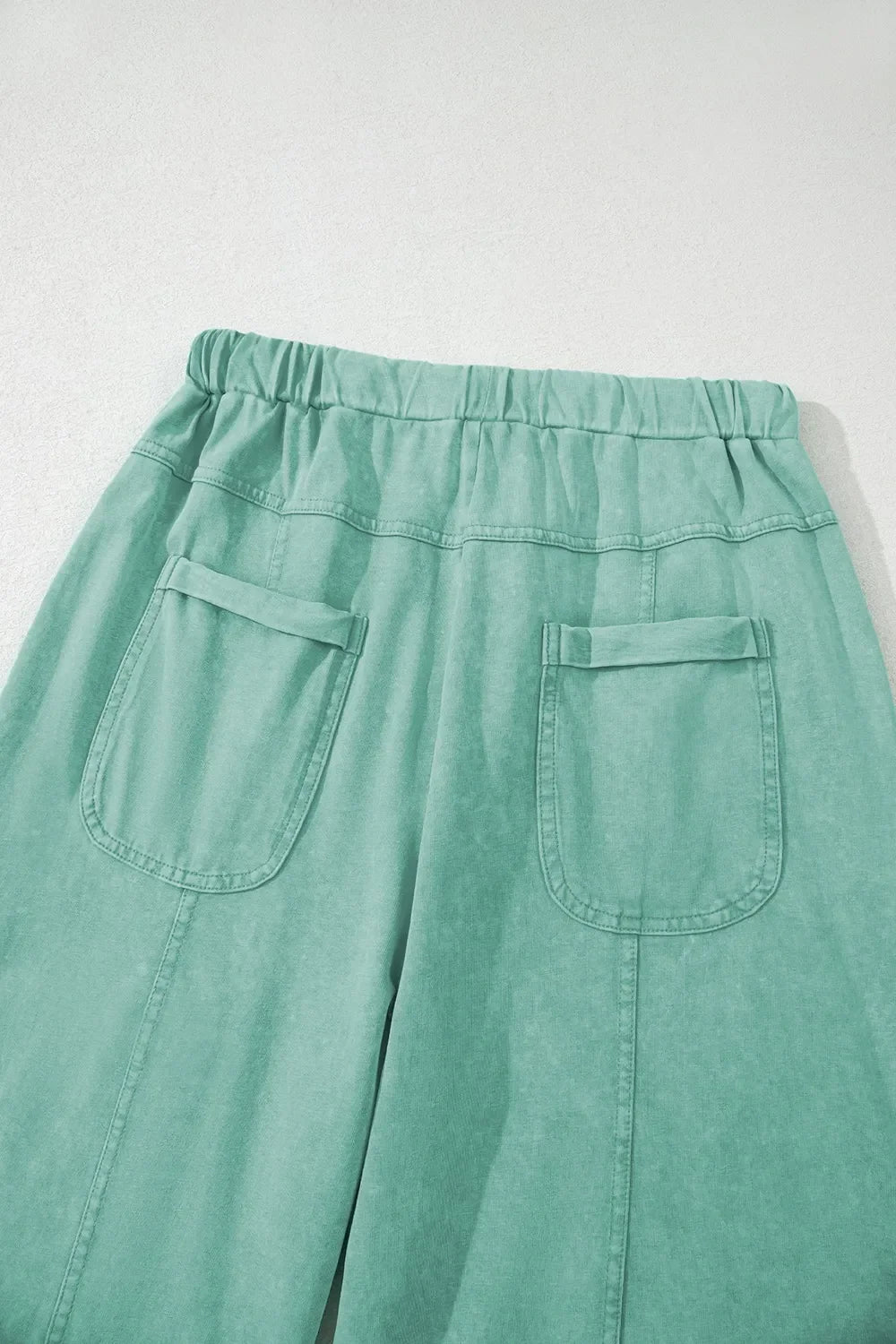 Mineral Wash High Waist Wide Leg Cotton Cargo Pants - Southern Shores Clothing