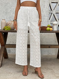 Sheer Mesh Lace Wide Leg Pants With Breathable Fabric Design - Southern Shores Clothing
