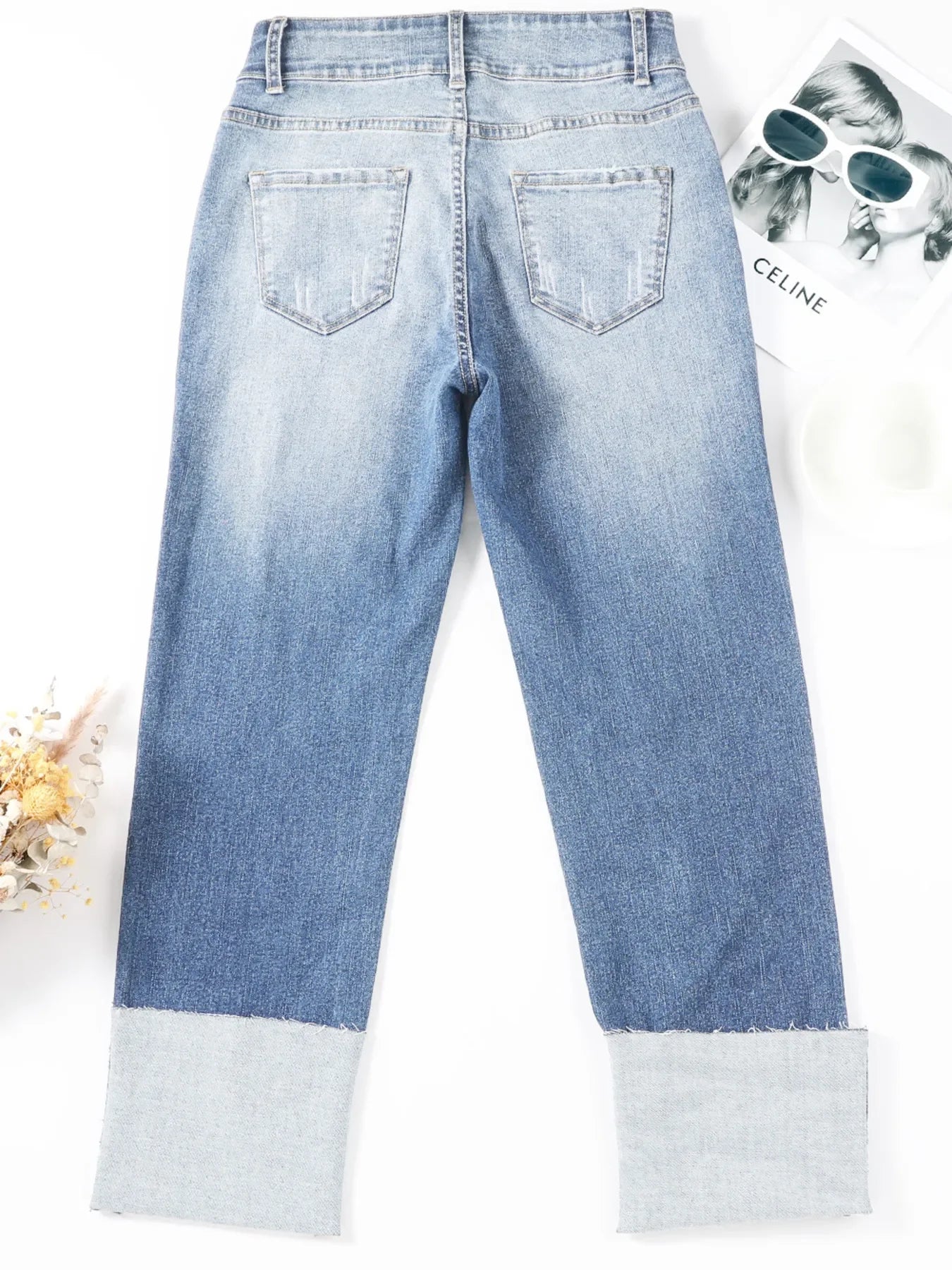 Coastal Inspired High Waist Distressed Straight Leg Jeans - Southern Shores Clothing