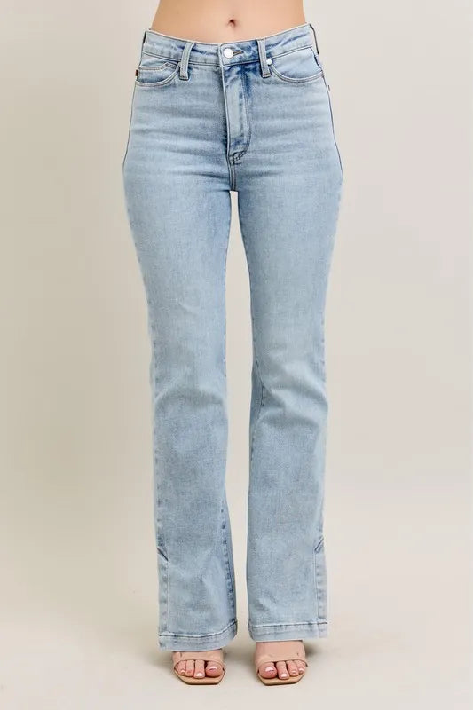 Coastal Judy Blue Tummy Control Vintage Wash Slim Boot Jeans
