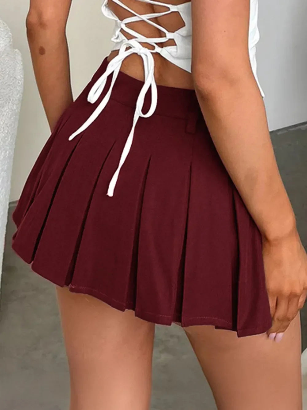 Lightweight Pleated Mini Skirt Silhouette - Southern Shores Clothing