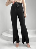 Lace Up Crisscross Bootcut Pants With Breathable Fabric - Southern Shores Clothing