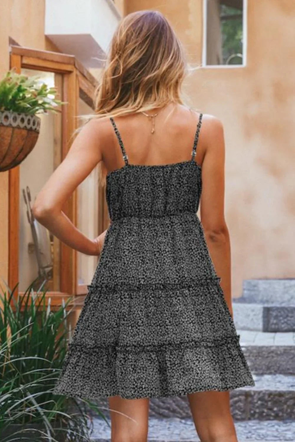 Casual Coastal Ditsy Floral Spaghetti Strap Dress - Southern Shores Clothing