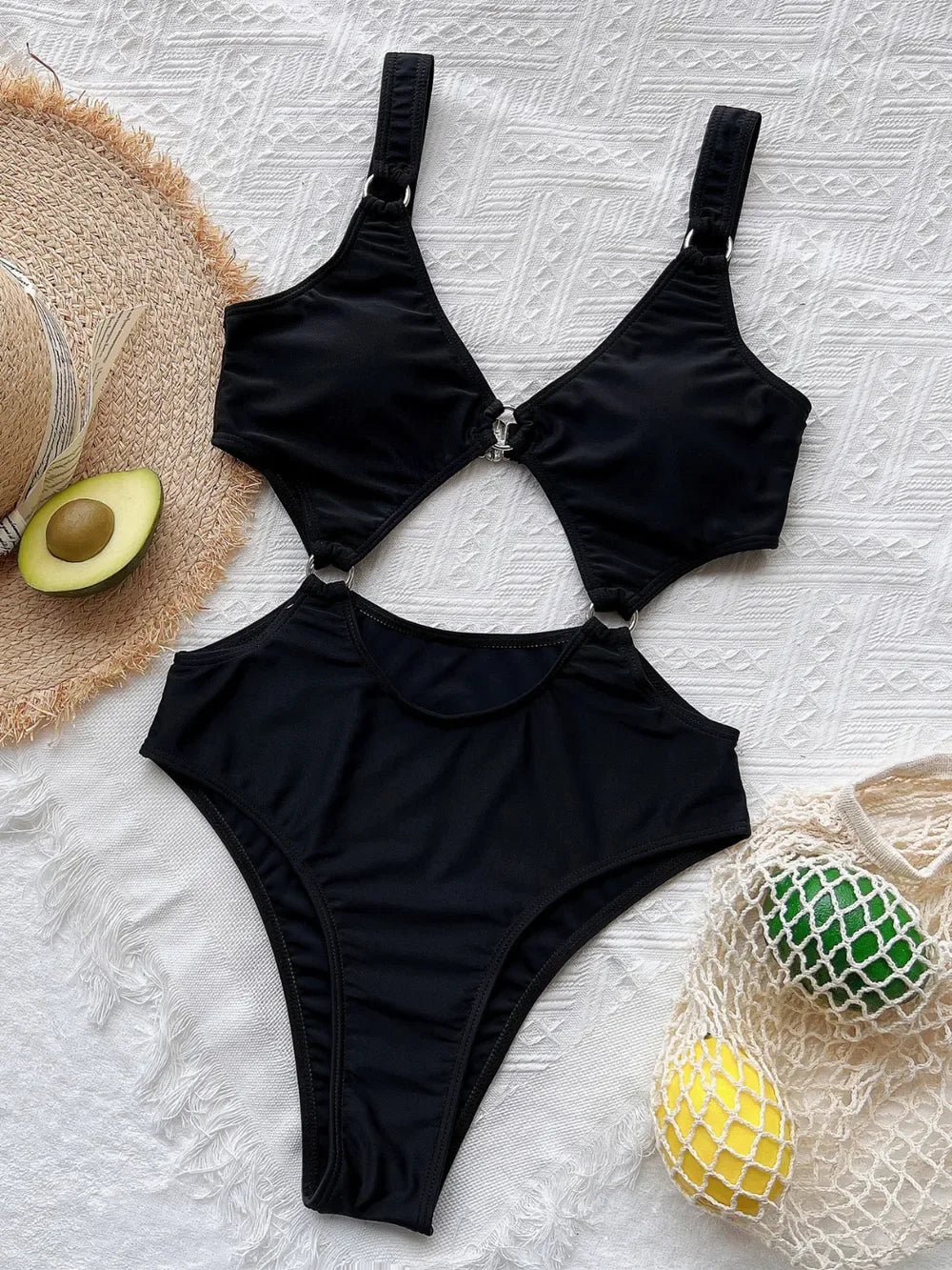 Stretchy Cutout Plunge One-Piece Swimwear - Southern Shores Clothing