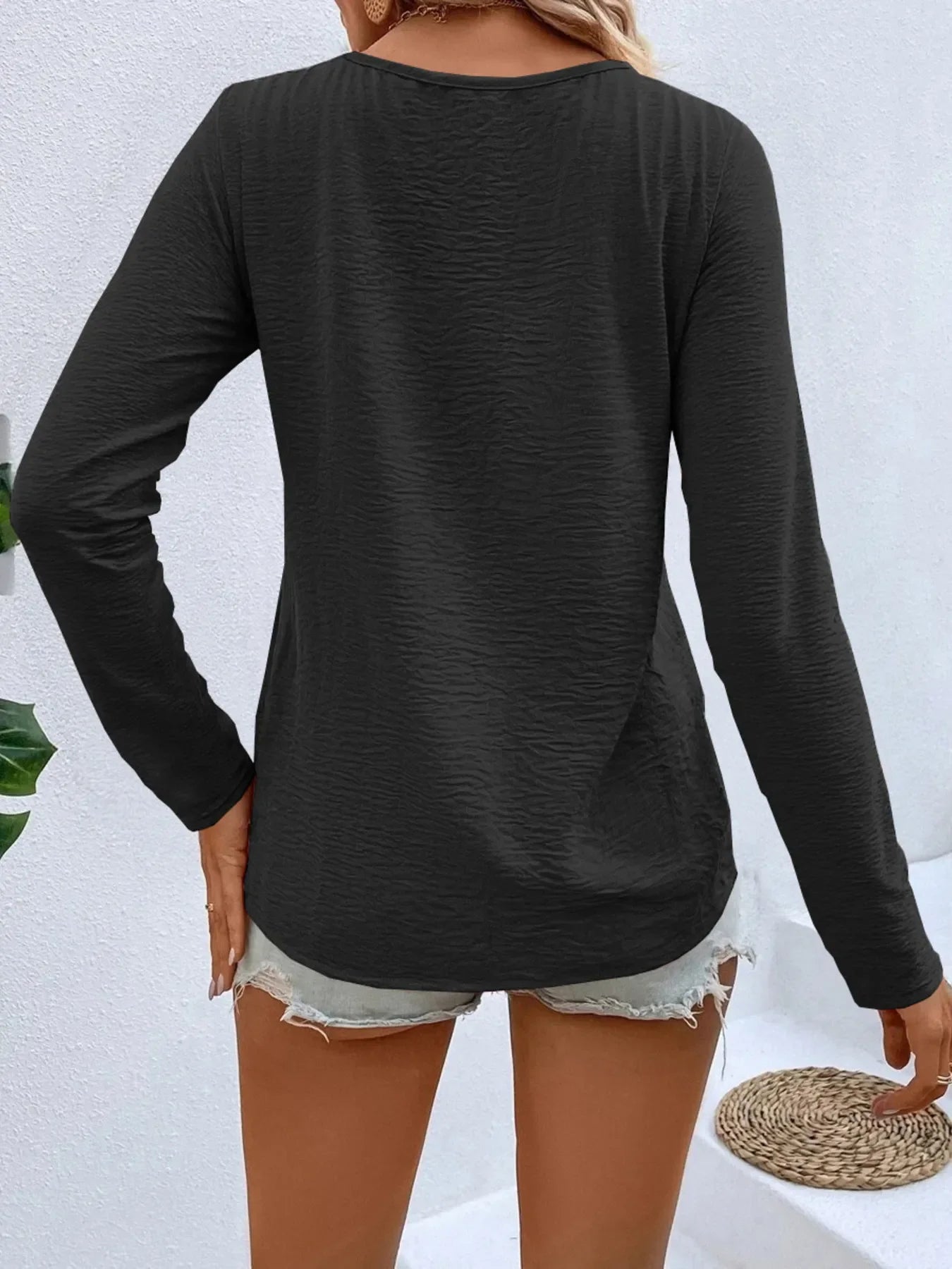 Plus Size V Neck Long Sleeve T Shirt Everyday Comfort - Southern Shores Clothing