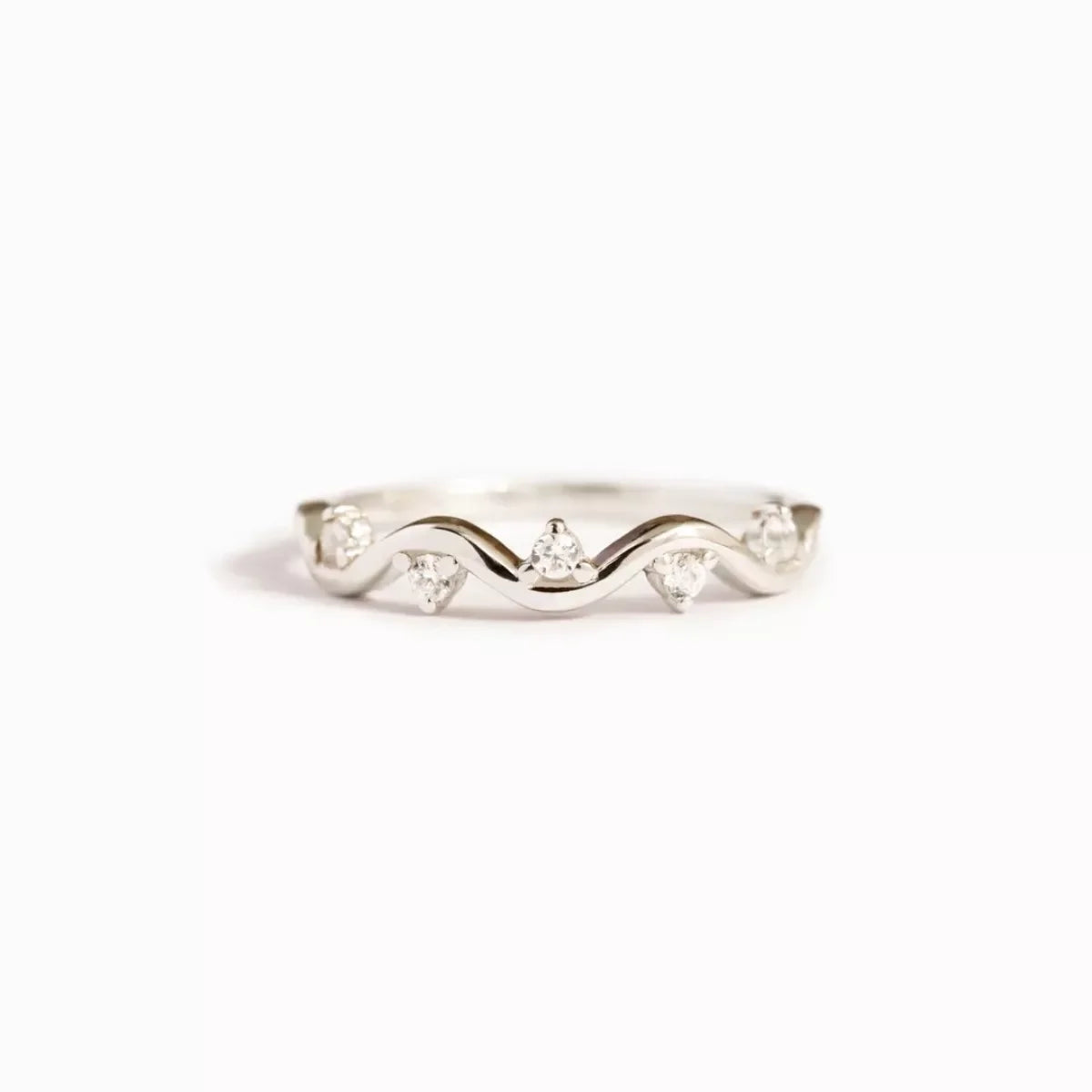 Zircon Wave Ring With Plated Accents In Sterling Silver - Southern Shores Clothing
