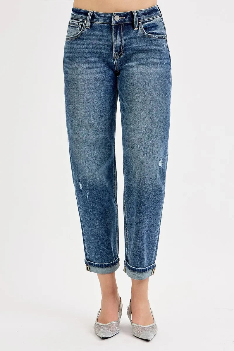 Relaxed Low Rise Crop Boyfriend Jeans Plus Size - Southern Shores Clothing