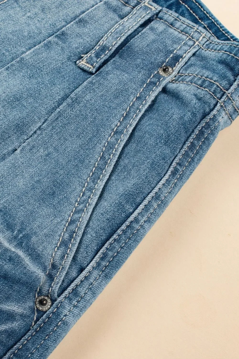 Classic Nautical Inspired High Waist Button Fly Jeans