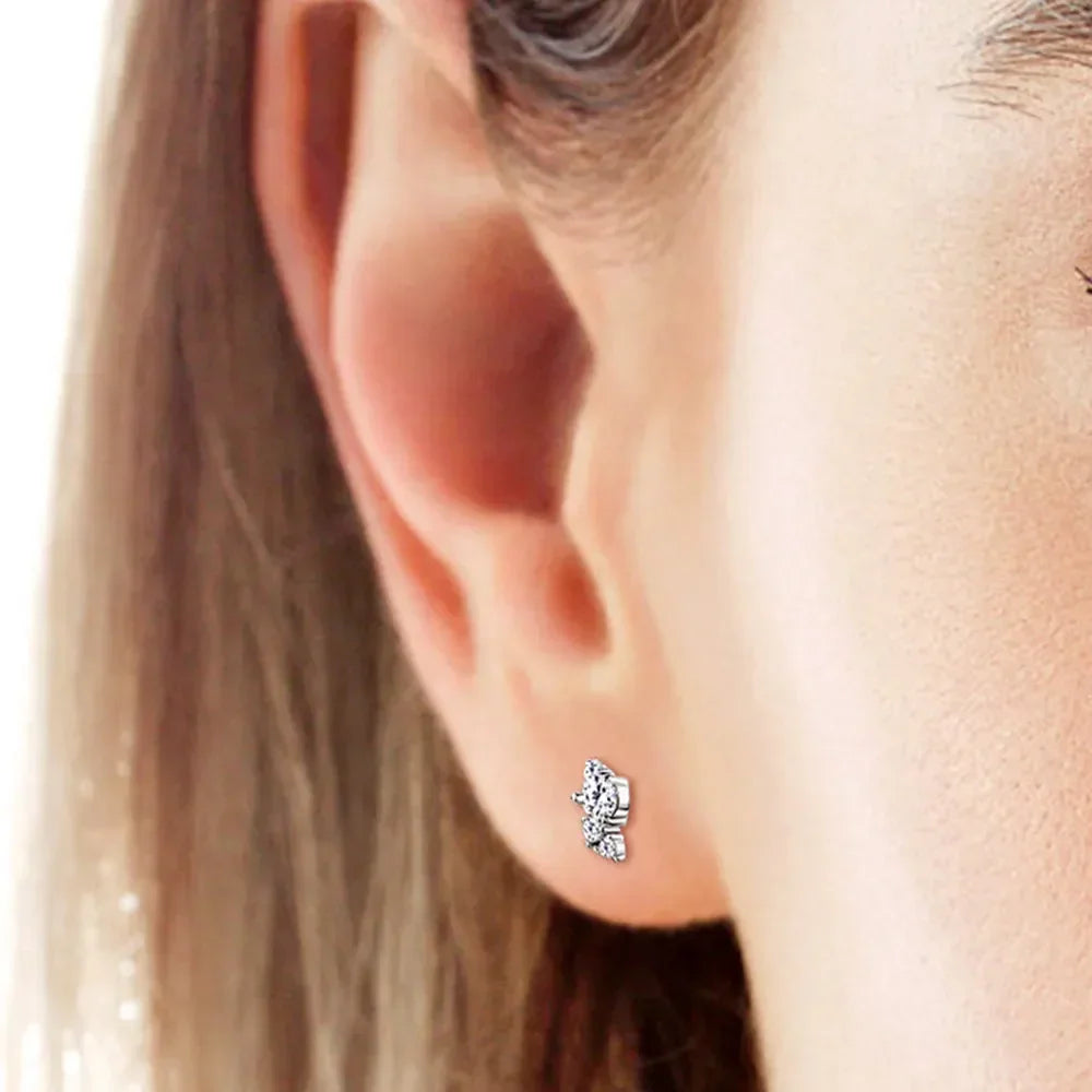 18K Gold Plated Sterling Silver Moissanite Stud Earrings - Southern Shores Clothing