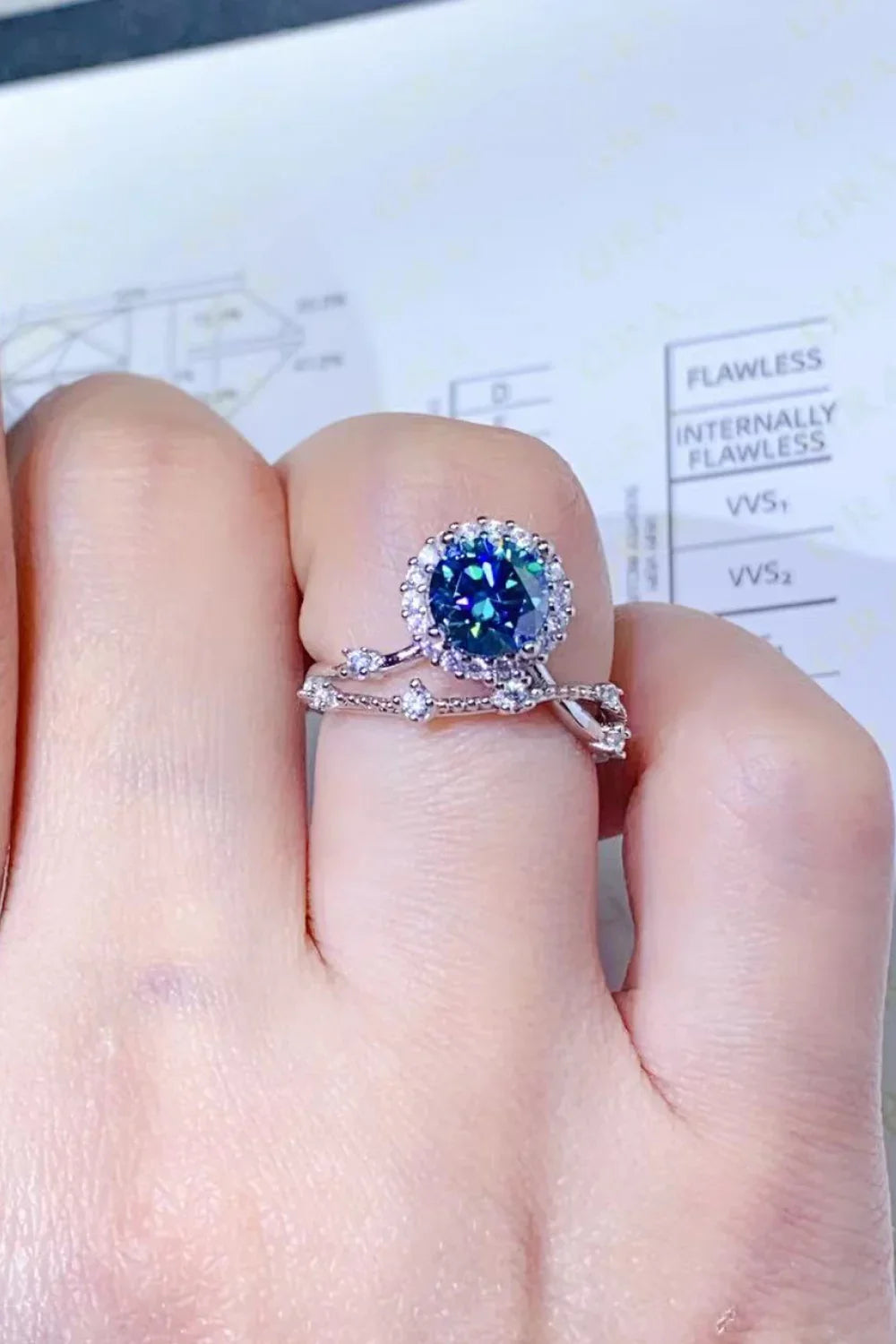 Coastal 1 Carat Moissanite Ring In Sterling Silver - Southern Shores Clothing