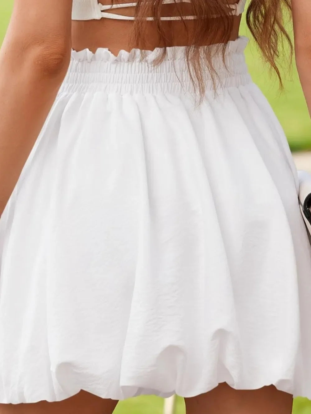 Frill Smocked Adjustable Waist Mini Skirt - Southern Shores Clothing