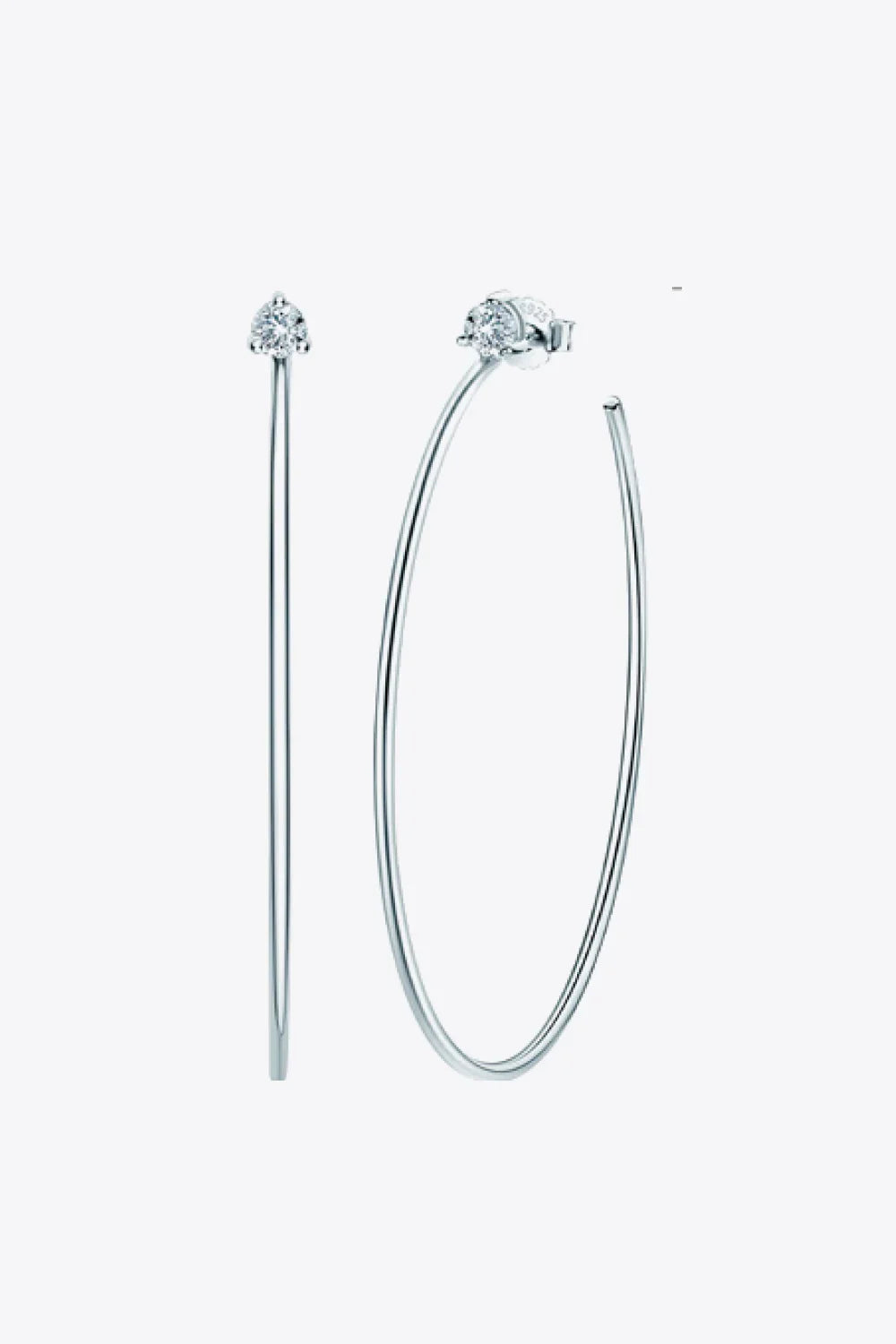 Sterling Silver Moissanite Hoop Earrings Elegant