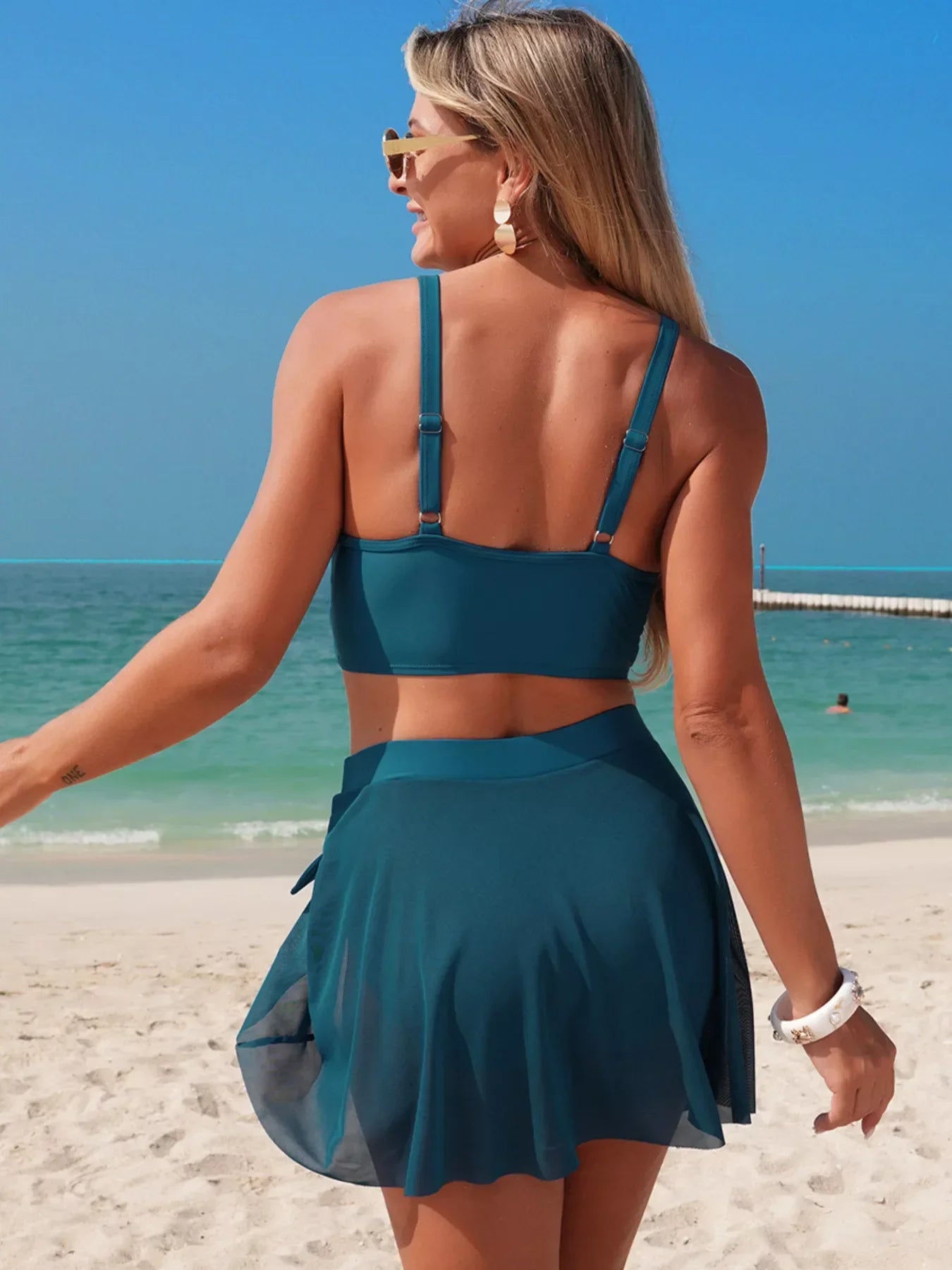 V-Neck High Waist Swim Set With Removable Padding And Underwire - Southern Shores Clothing