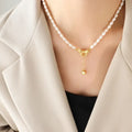 Hypoallergenic Freshwater Pearl Heart Necklace Titanium Steel - Southern Shores Clothing