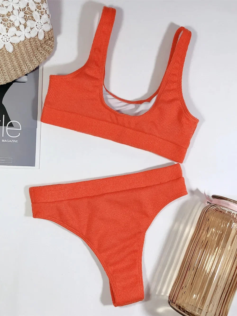Scoop Neck Wide Strap Two-Piece Swim Set With Removable Padding - Southern Shores Clothing