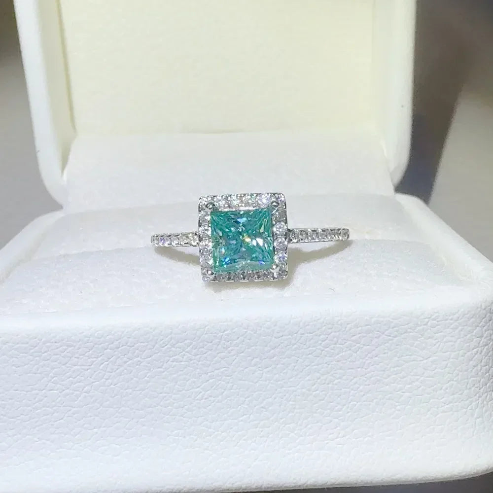2 Carat Moissanite Square Sterling Silver Ring - Southern Shores Clothing