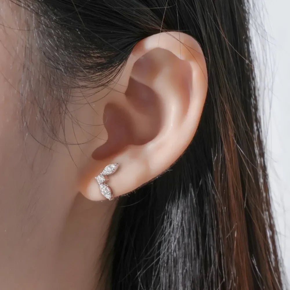 Moissanite Sterling Silver Stud Earrings - Southern Shores Clothing