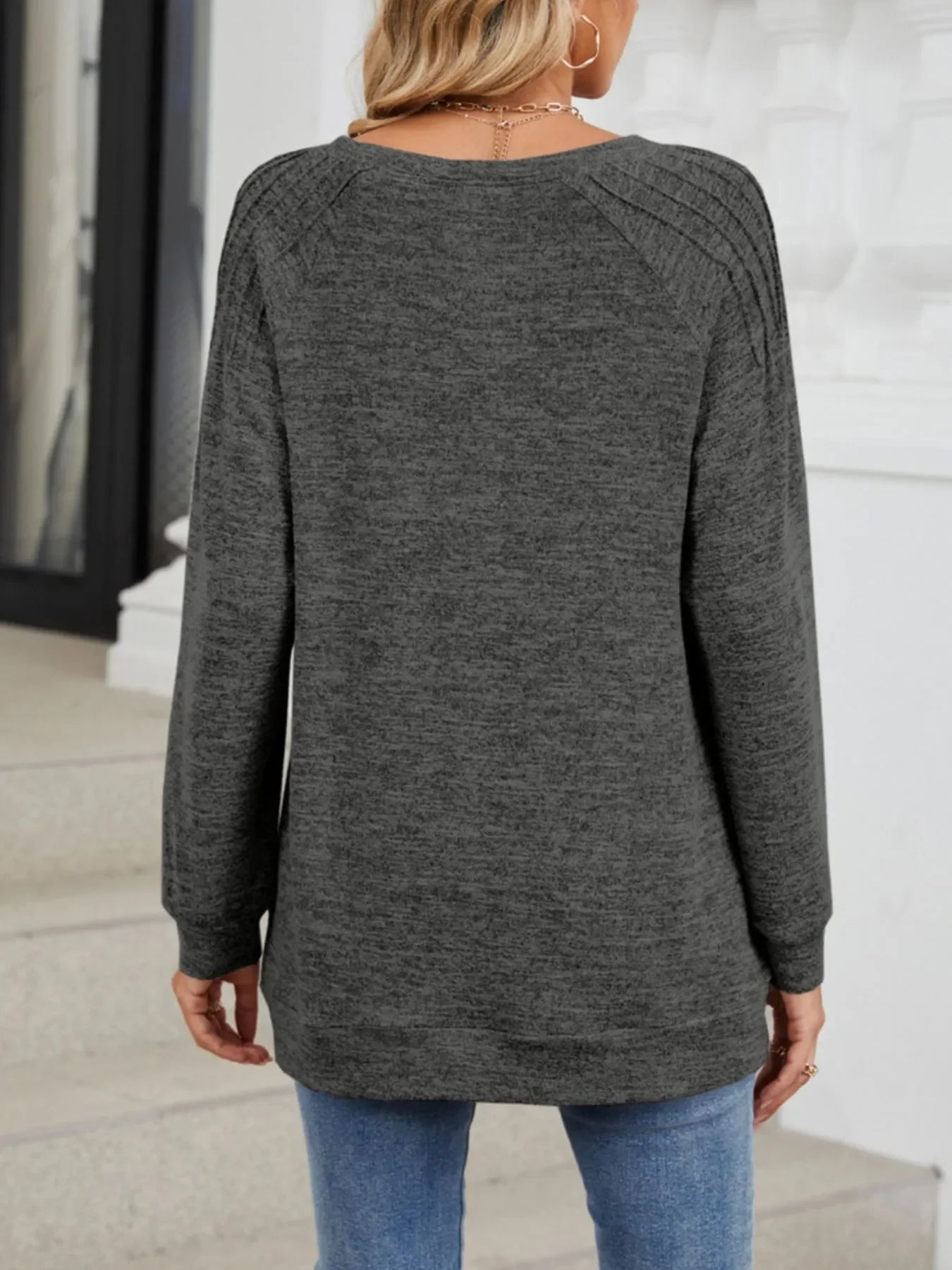 Round Neck Long Sleeve T-Shirt - Southern Shores Clothing