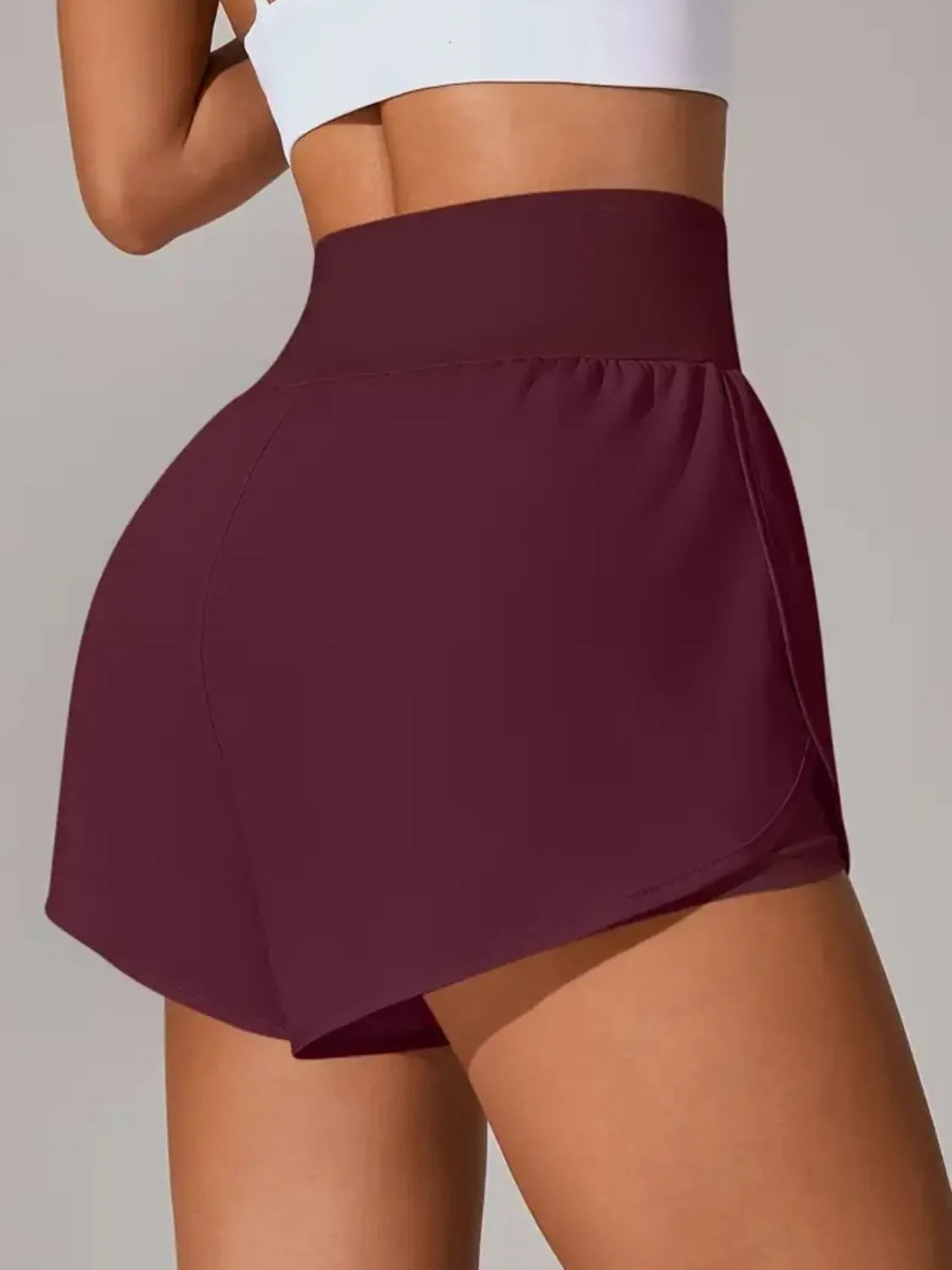Pocketed High Waist Active Shorts For Daily Activities - Southern Shores Clothing