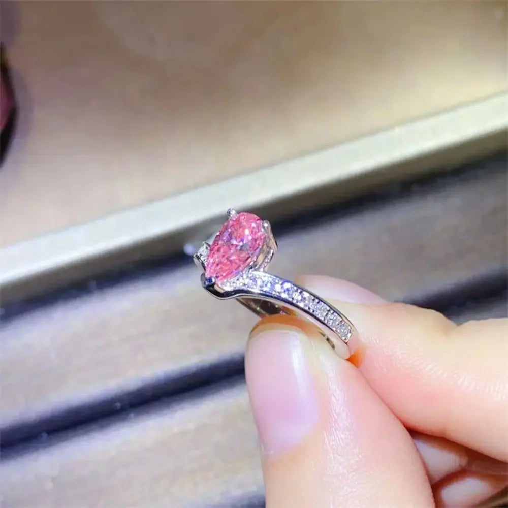 1 Carat Moissanite Sterling Silver Ring Platinum Plated - Southern Shores Clothing