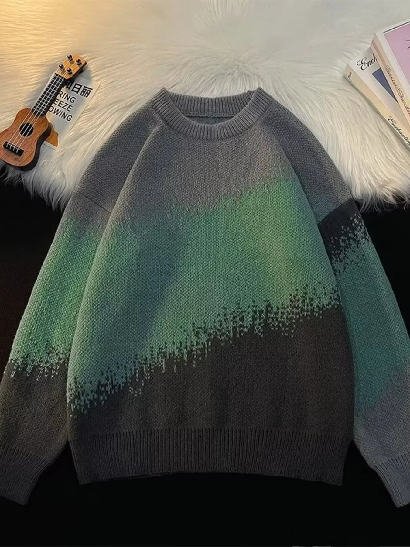 Plus Size Gradient Block Casual Knit Sweater - Southern Shores Clothing