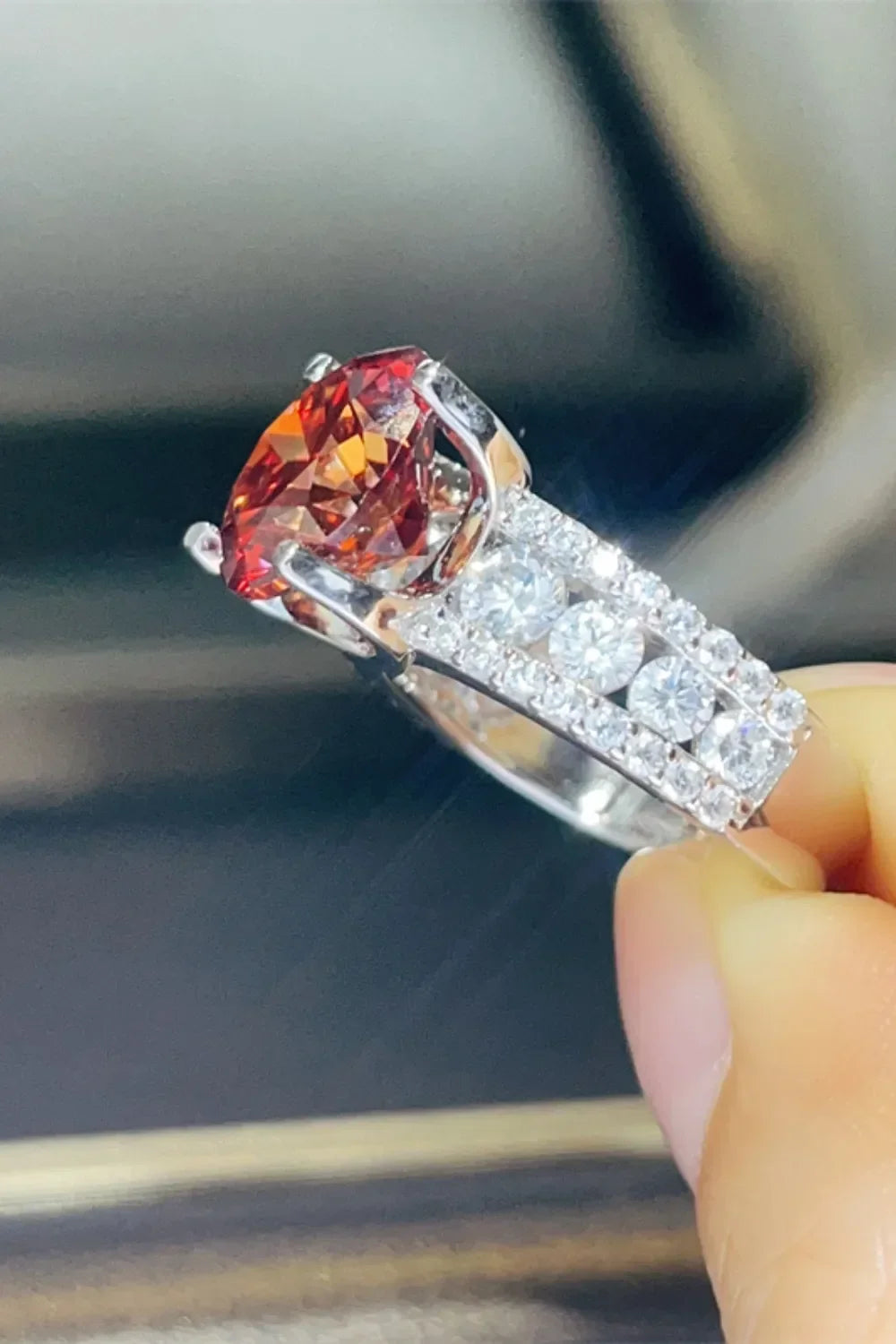 Elegant 5 Carat Moissanite Sterling Silver Ring - Southern Shores Clothing
