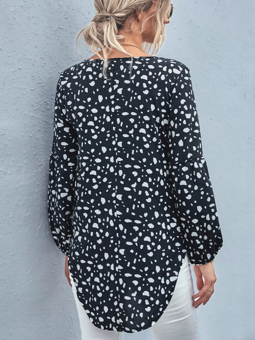 Southern Shores Clothing Elegant Animal Print V Neck Polyester Spandex Blouse For Adult Wear - Southern Shores Clothing