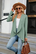 Open Front Cardigan With High-Low Neckline - Southern Shores Clothing