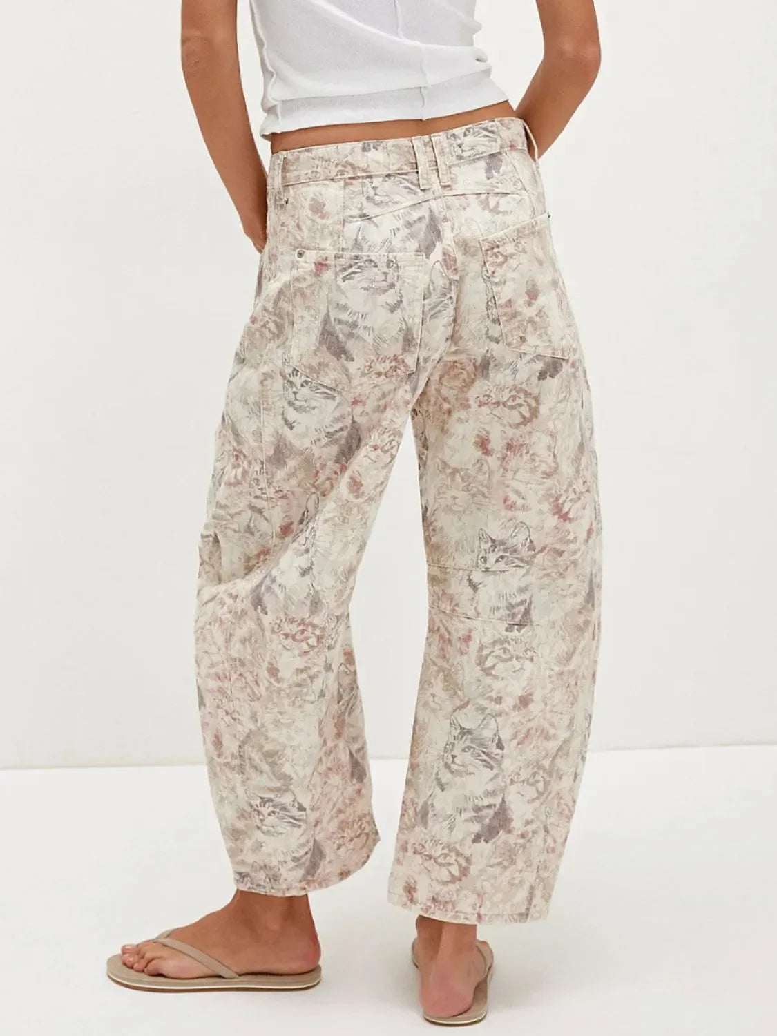 Ocean Printed Wide Leg Denim Jeans Coastal Style - Southern Shores Clothing