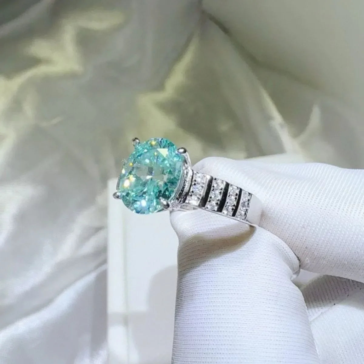 2 Carat Moissanite Platinum Plated Sterling Silver Ring - Southern Shores Clothing
