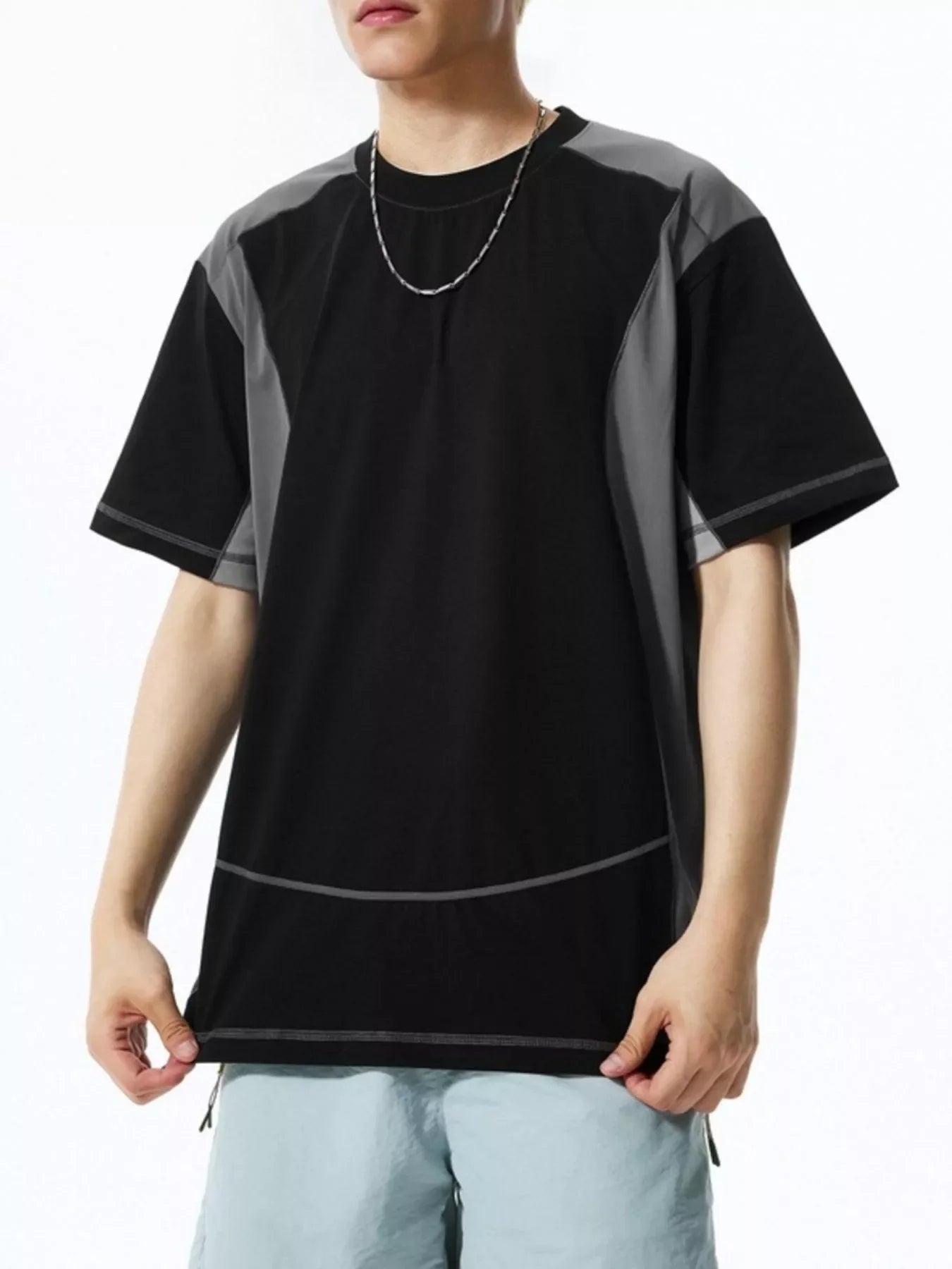 Relaxed Fit Contrast Stitch Polyester T Shirt - Southern Shores Clothing