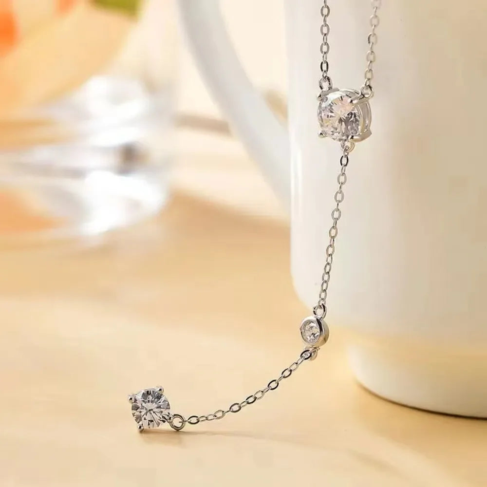 1.5 Carat Moissanite Sterling Silver Necklace Brilliance - Southern Shores Clothing